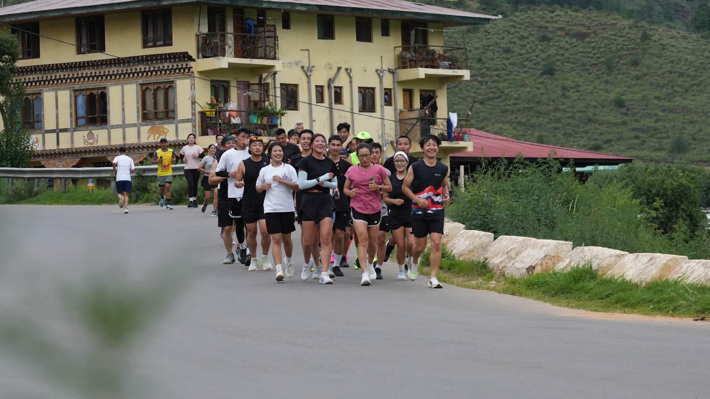 MountaiNation community run through a Bhutanese village